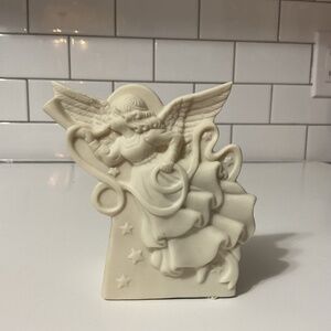 VTG Partylite O' Holy Night Angel Candle Holder Christmas Nativity Bisque